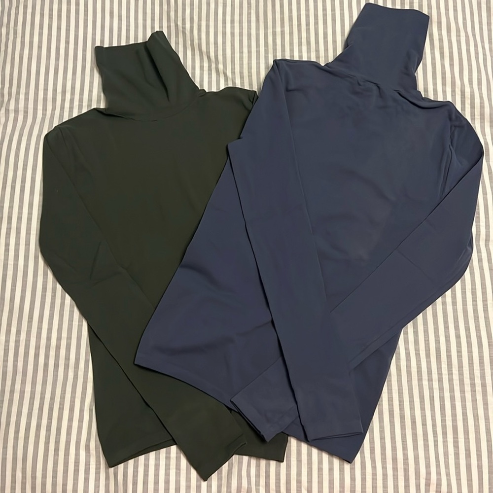 Two Long Sleeve Turtleneck Tight Shirts